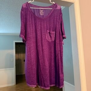 Faded Glory Women’s Plus Size 4X Royal Purple Shirt Top with Front Pocket